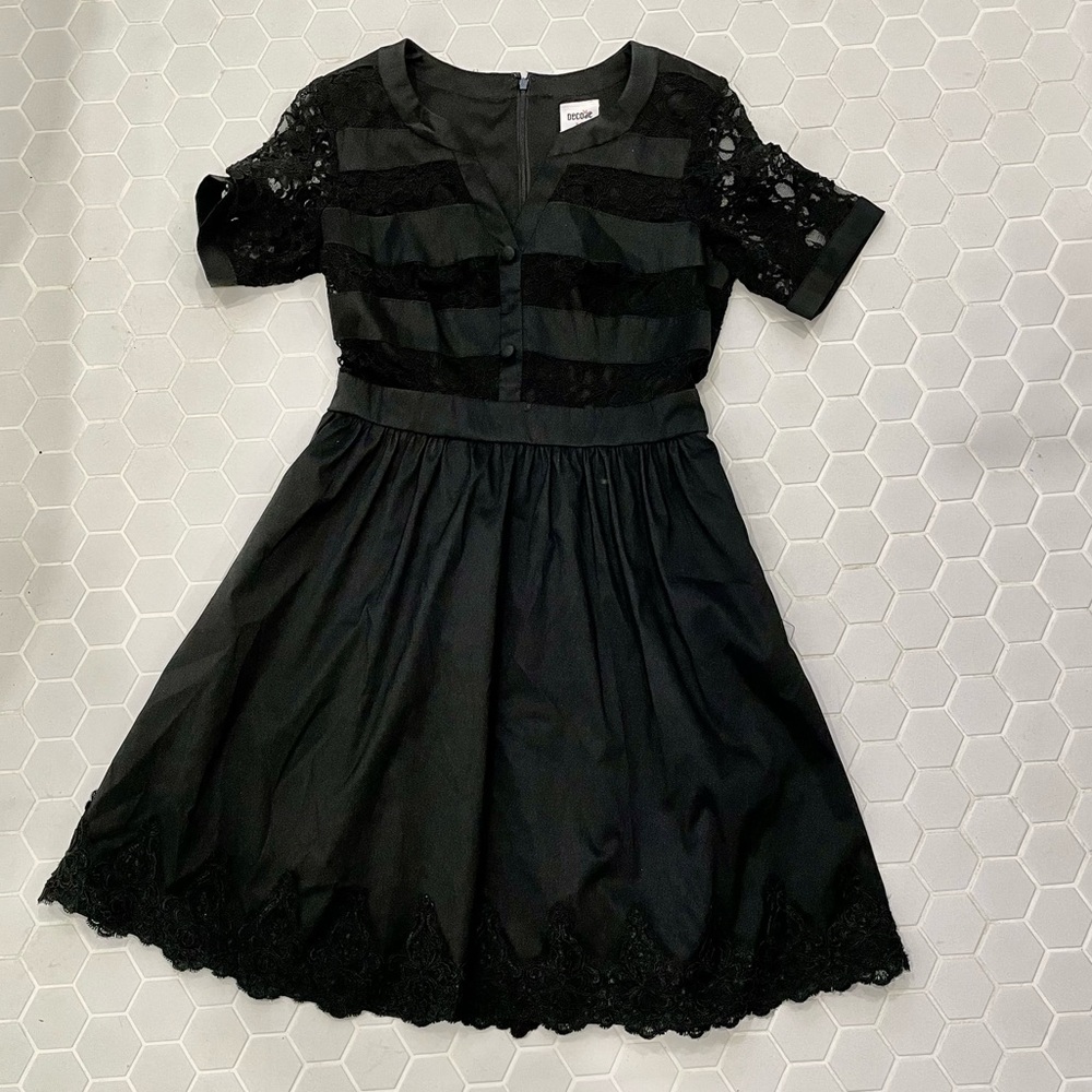 Black Dress with Lace Detail